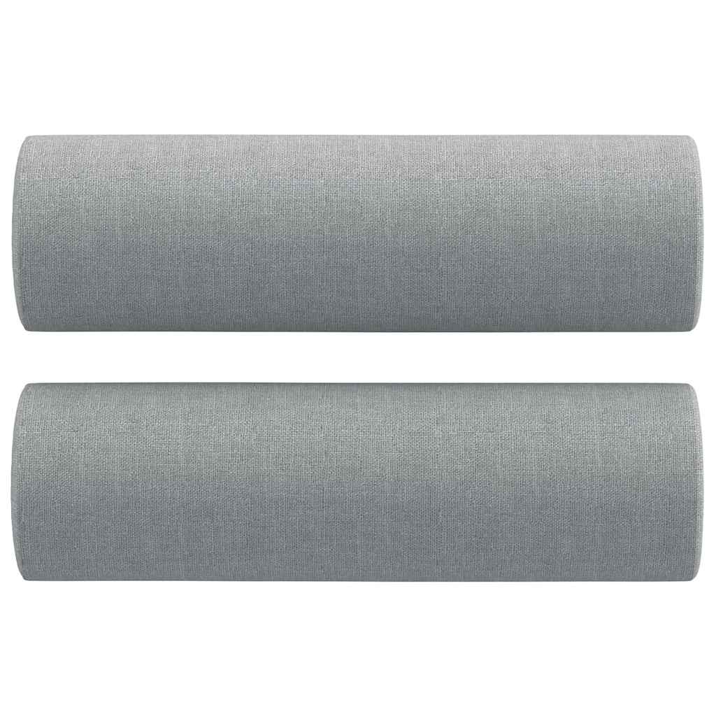 2-dijelni set sofa s jastucima svjetlosivi od tkanine