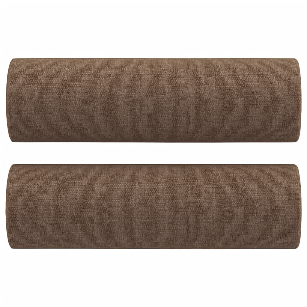 2-dijelni set sofa s jastucima smeđi od tkanine