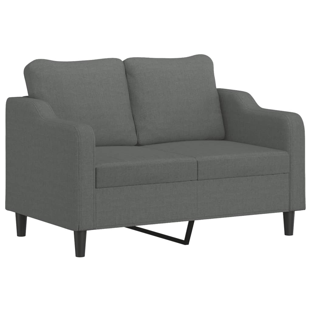 3-dijelni set sofa s jastucima tamnosivi od tkanine