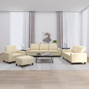 4-dijelni set sofa krem od tkanine