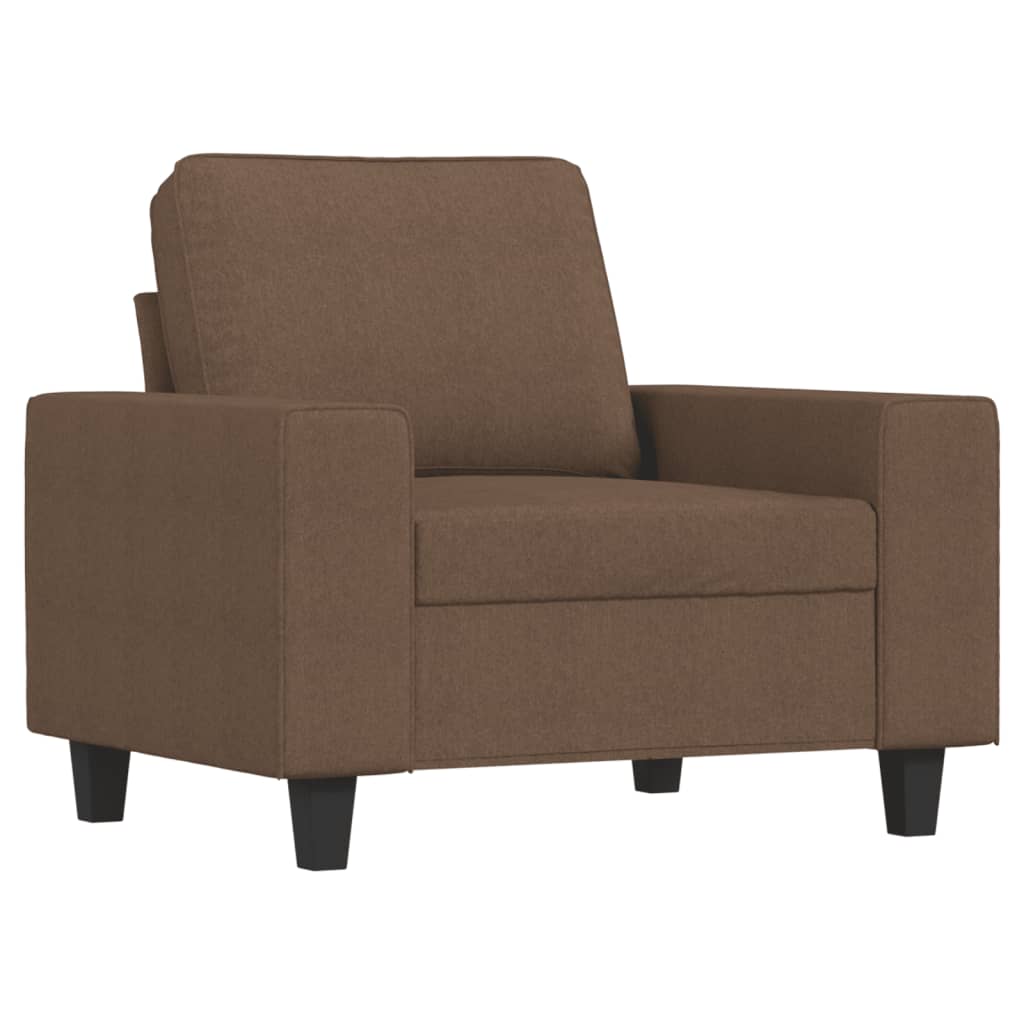 4-dijelna sofa garnitura smeđa tkanina