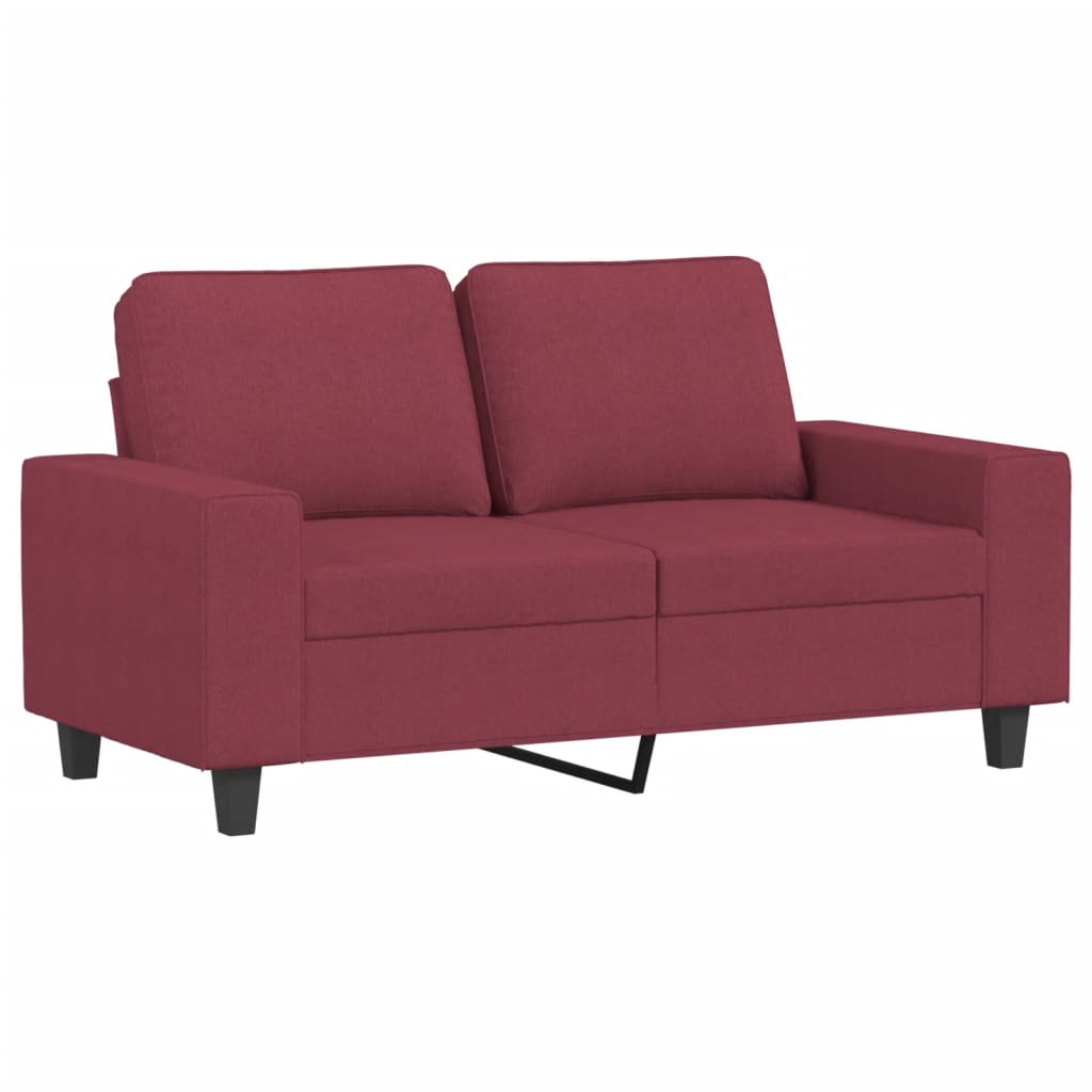 4-dijelni set sofa crvena boja vina od tkanine