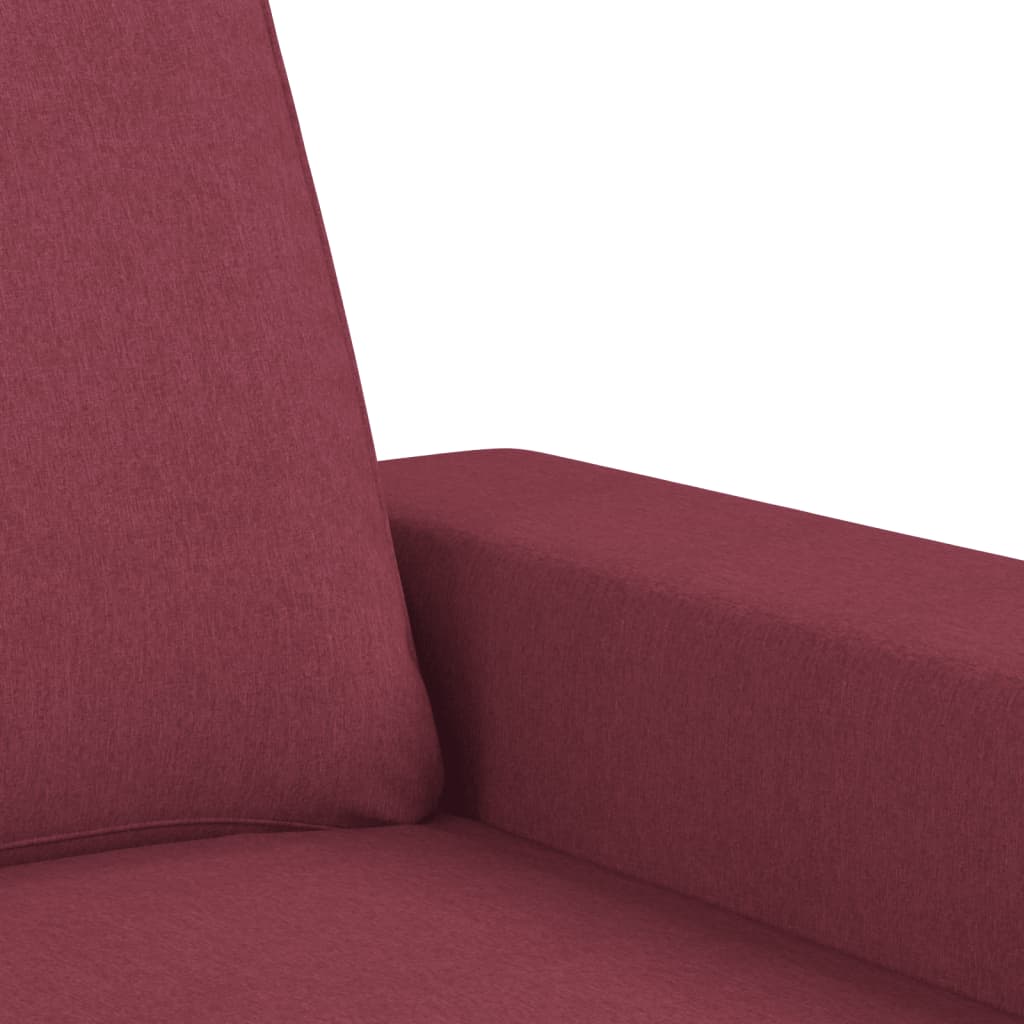 4-dijelni set sofa crvena boja vina od tkanine