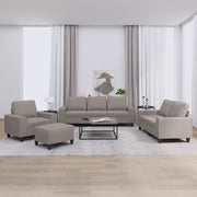 4-dijelni set sofa smeđesivi od tkanine