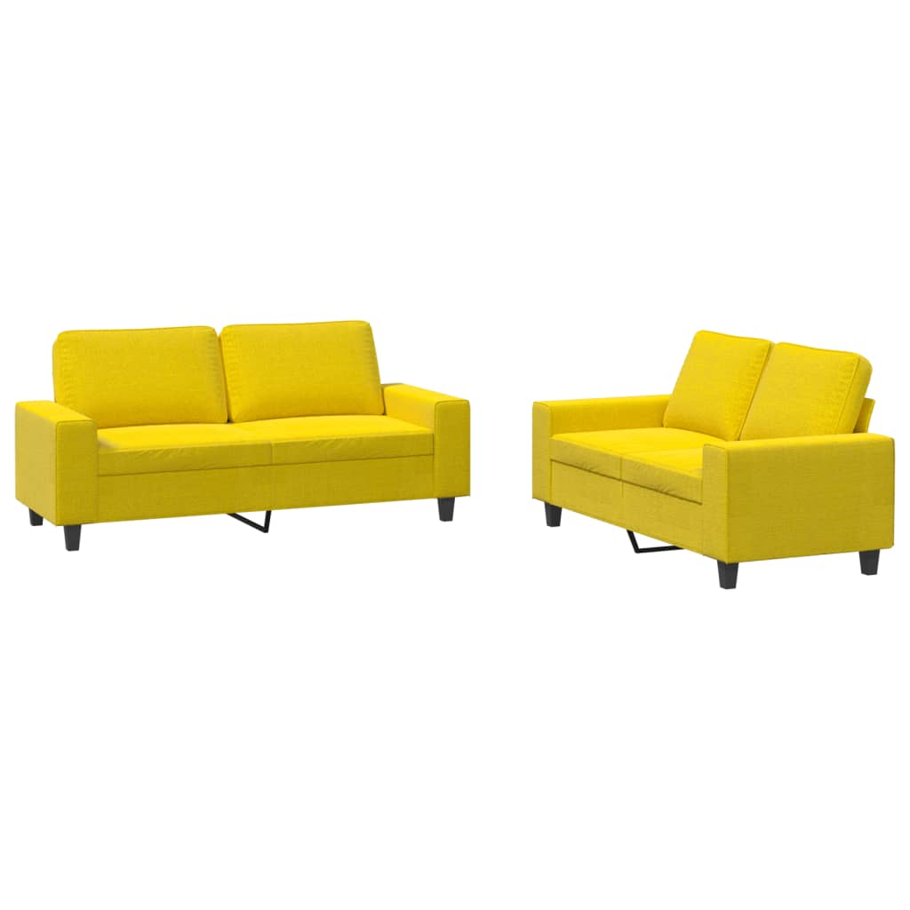 2-dijelni set sofa svjetložuti od tkanine