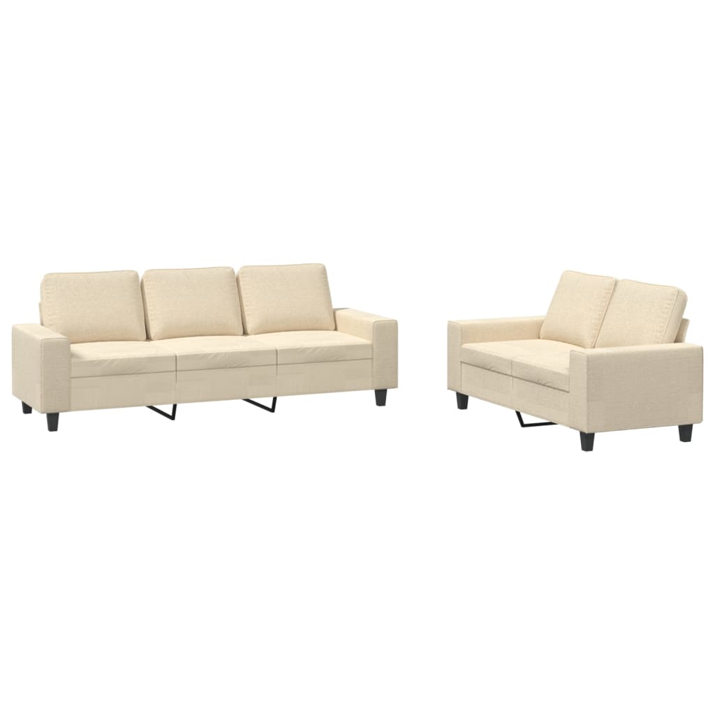 2-dijelni set sofa krem od tkanine