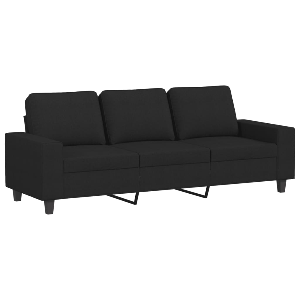 2-dijelni set sofa crni od tkanine