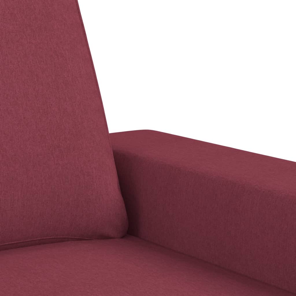 2-dijelni set sofa crvena boja vina od tkanine