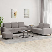 3-dijelni set sofa smeđesivi od tkanine