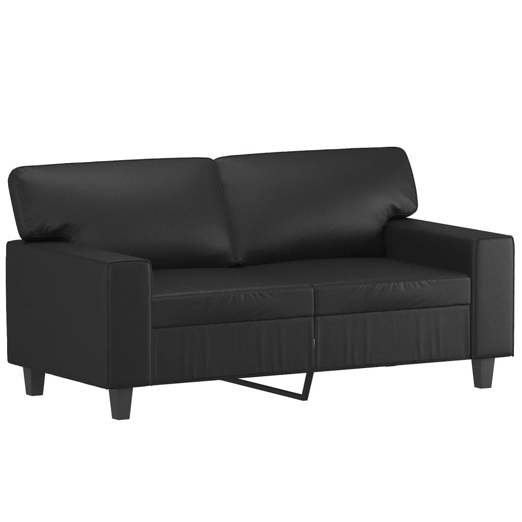 2-dijelni set sofa crni od umjetne kože