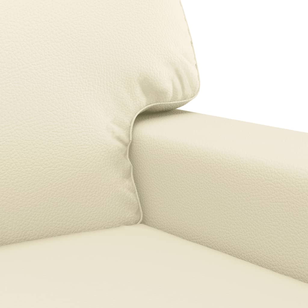 2-dijelni set sofa s jastucima krem od umjetne kože