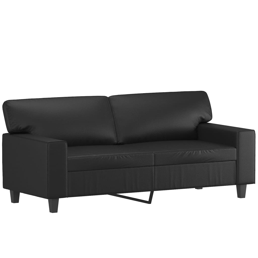 3-dijelni set sofa s jastucima crna od umjetne kože