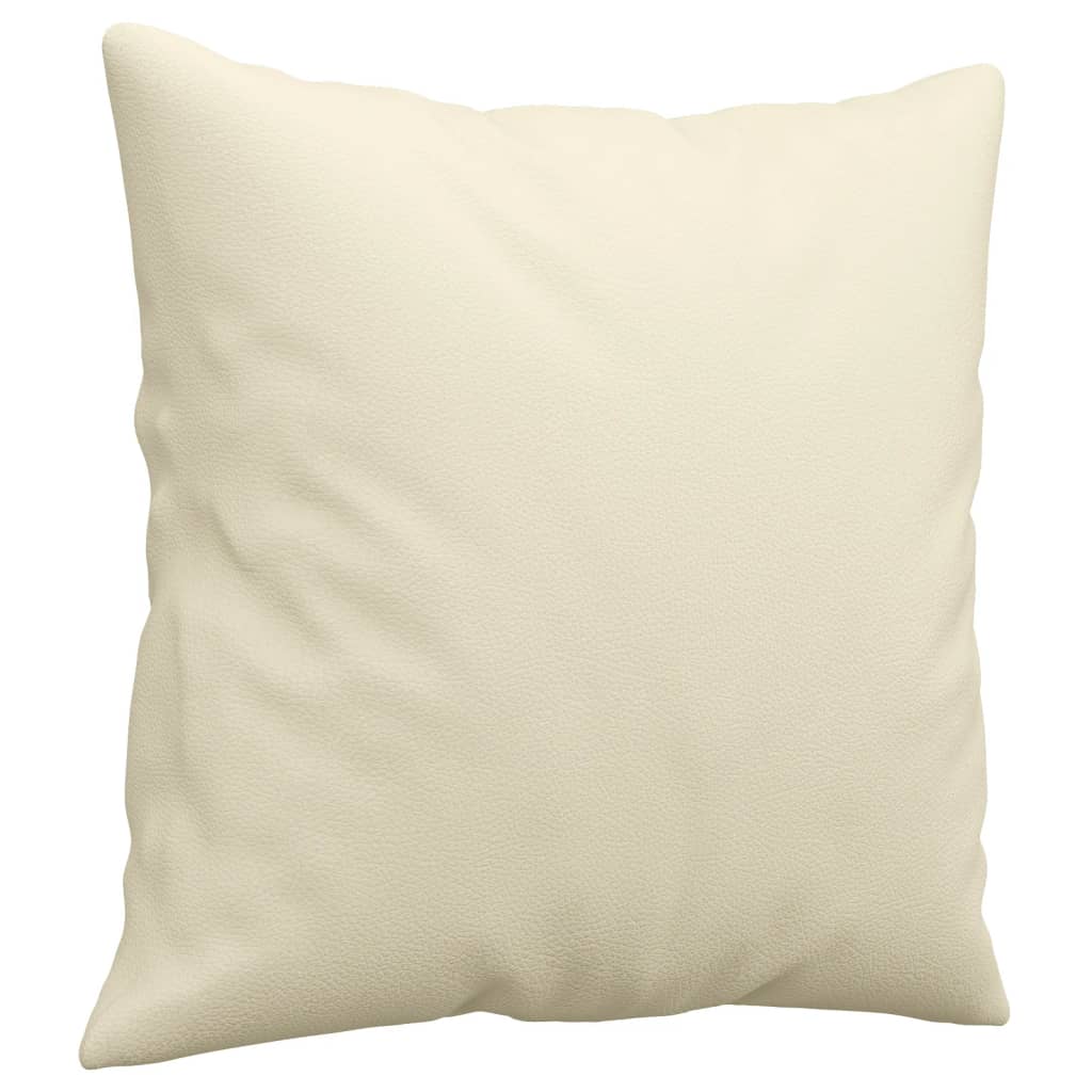 3-dijelni set sofa s jastucima krem od umjetne kože