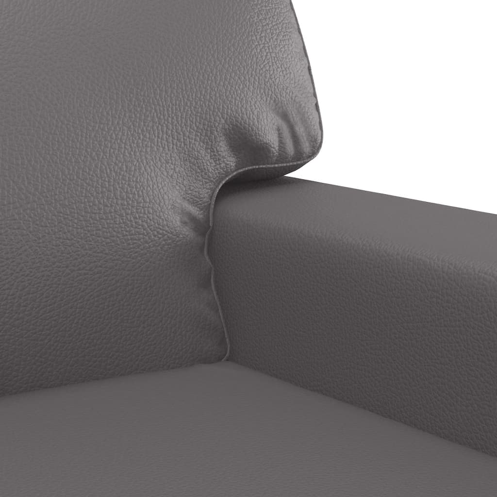 3-dijelni set sofa s jastucima sivi od umjetne kože