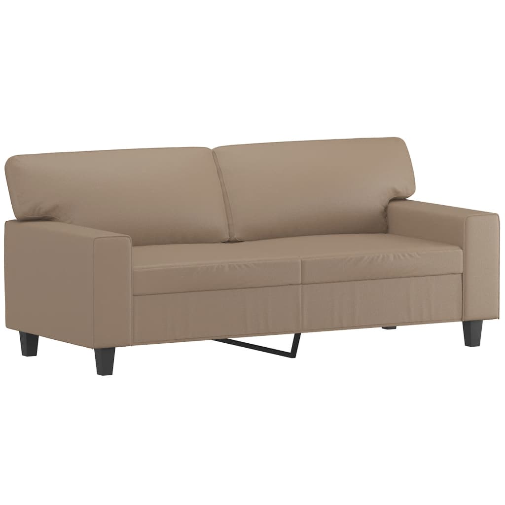 3-dijelni set sofa s jastucima boja cappuccina od umjetne kože
