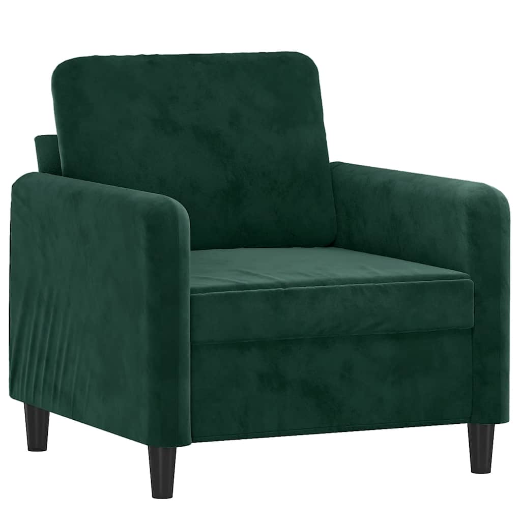 3-dijelni set sofa tamnozeleni baršunasti