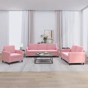 3-dijelni set sofa ružičasti baršunasti