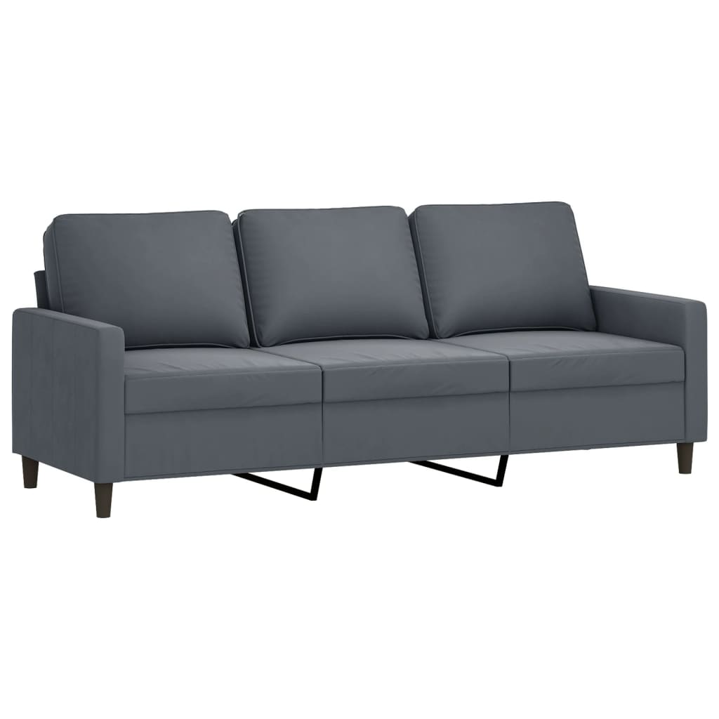 4-dijelni set sofa tamnosivi baršunasti
