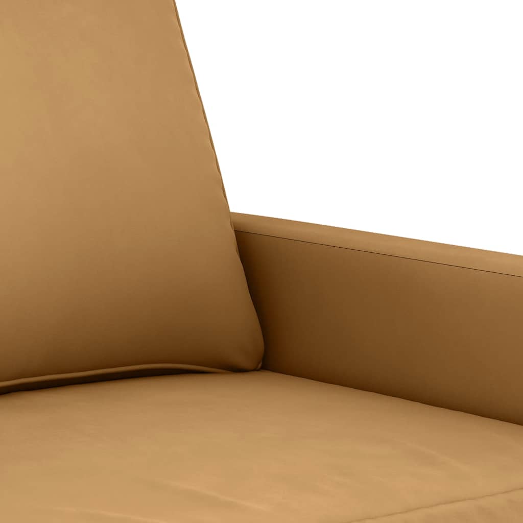 3-dijelni set sofa s jastucima smeđi baršunasti