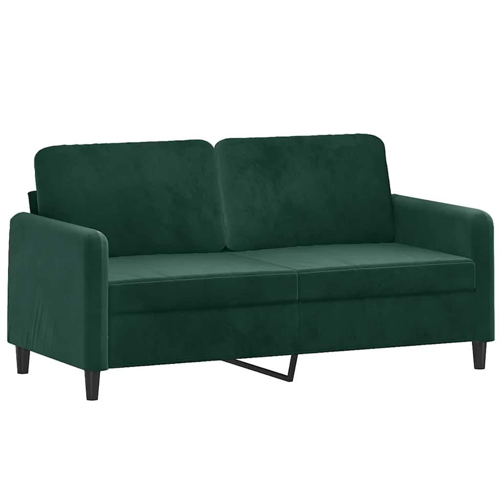 2-dijelni set sofa tamnozeleni baršunasti