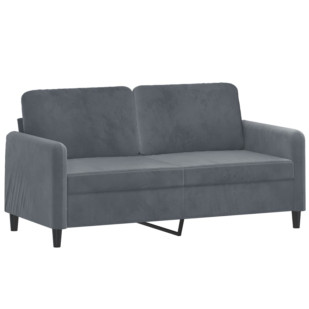2-dijelni set sofa s jastucima tamnosivi baršunasti
