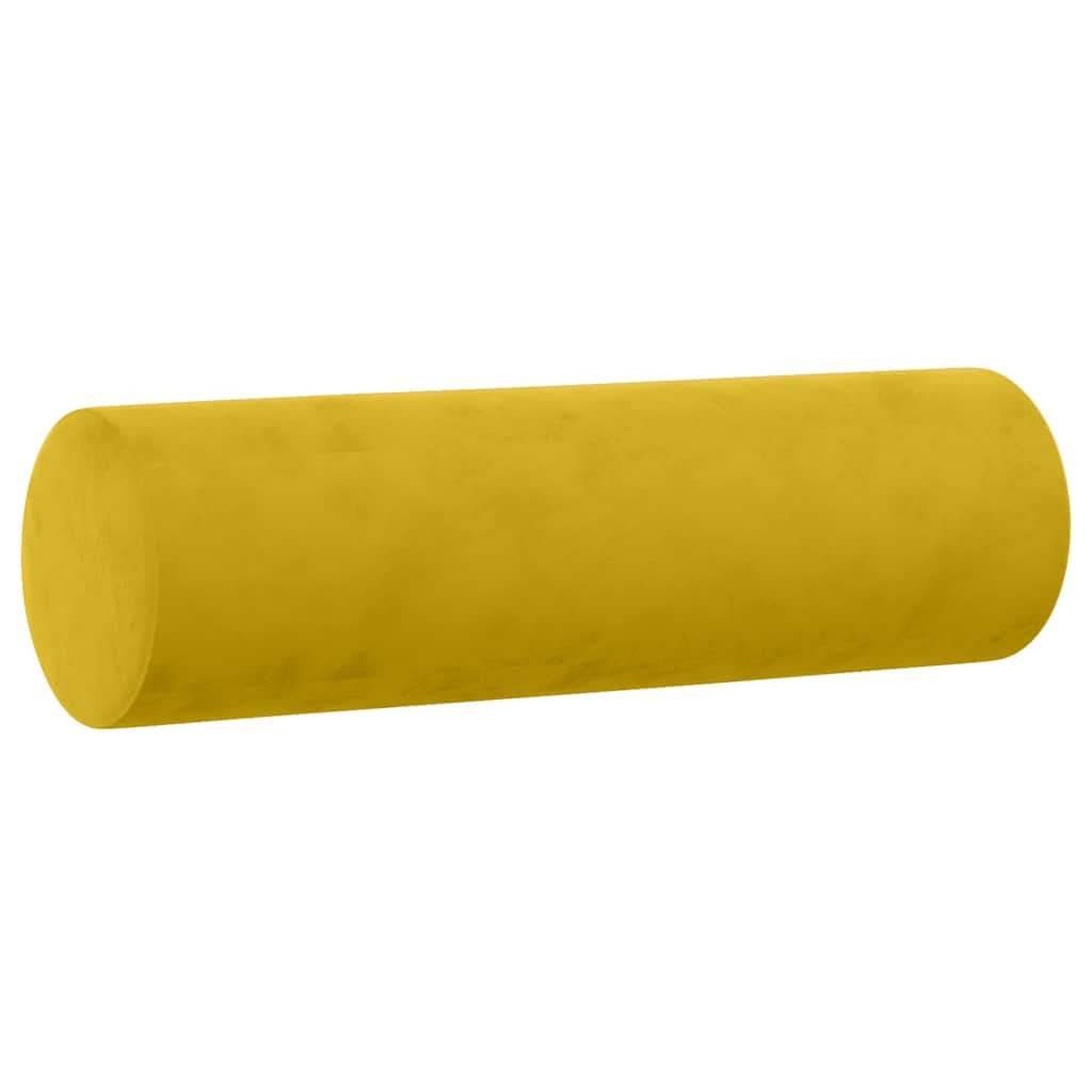 2-dijelni set sofa s jastucima žuti baršunasti