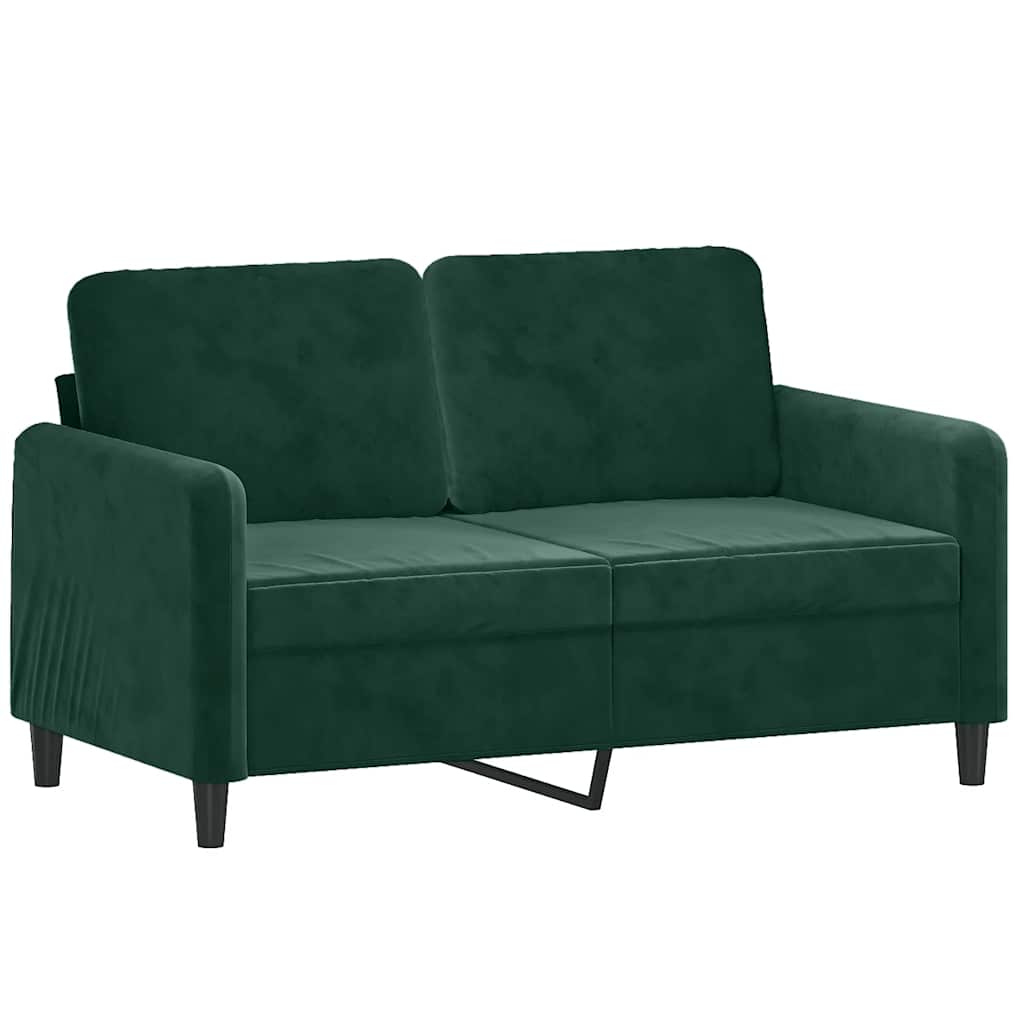 3-dijelni set sofa s jastucima tamnozeleni baršunasti