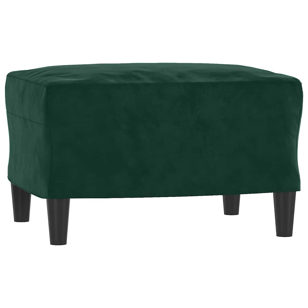 3-dijelni set sofa s jastucima tamnozeleni baršunasti