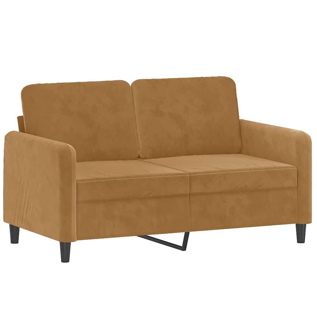 3-dijelni set sofa s jastucima smeđi baršunasti