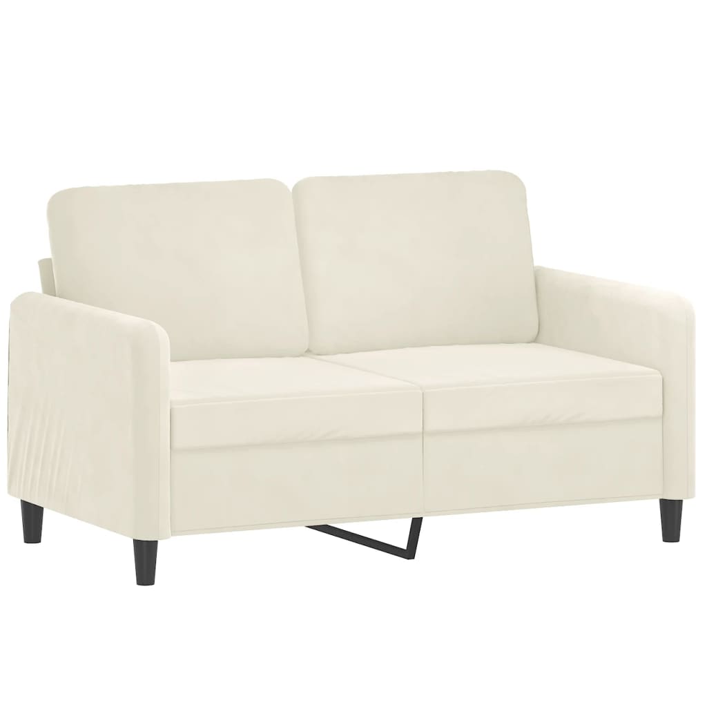 3-dijelni set sofa s jastucima krem baršunasti