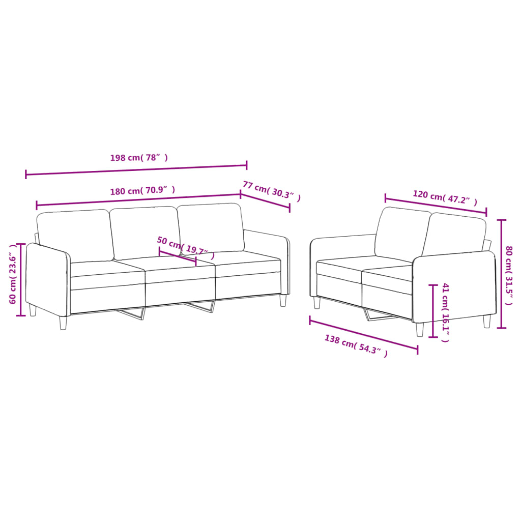 2-dijelni set sofa crvena boja vina baršunasti