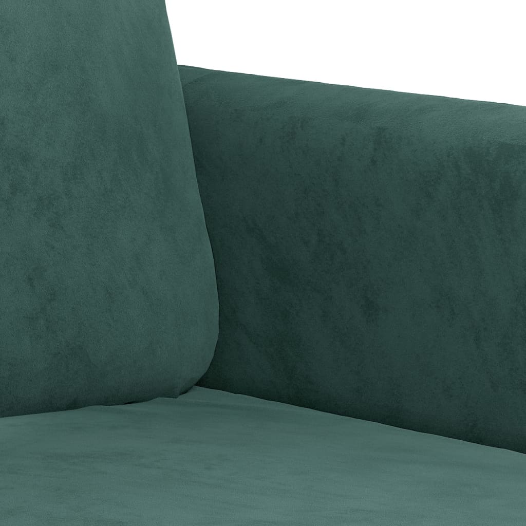 3-dijelni set sofa tamnozeleni baršunasti