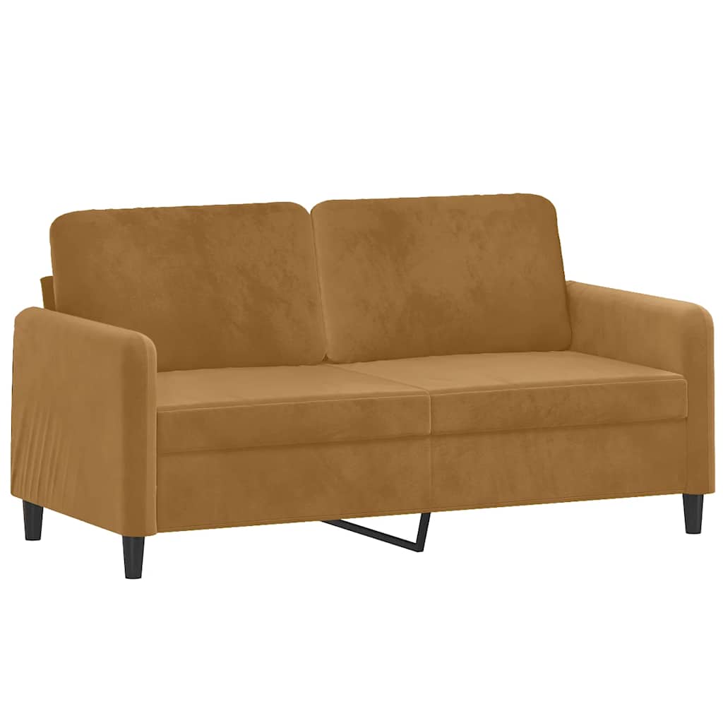 3-dijelni set sofa smeđi baršunasti