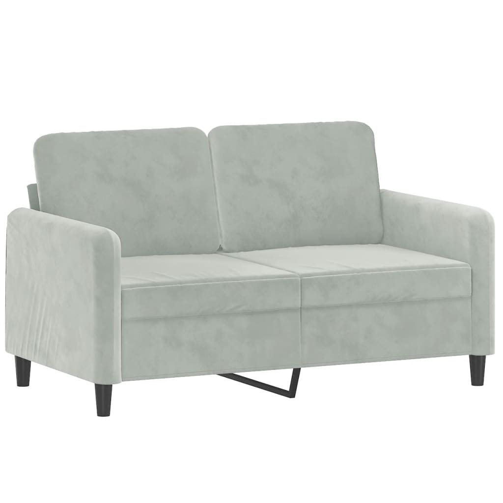 2-dijelni set sofa s jastucima svjetlosivi baršunasti