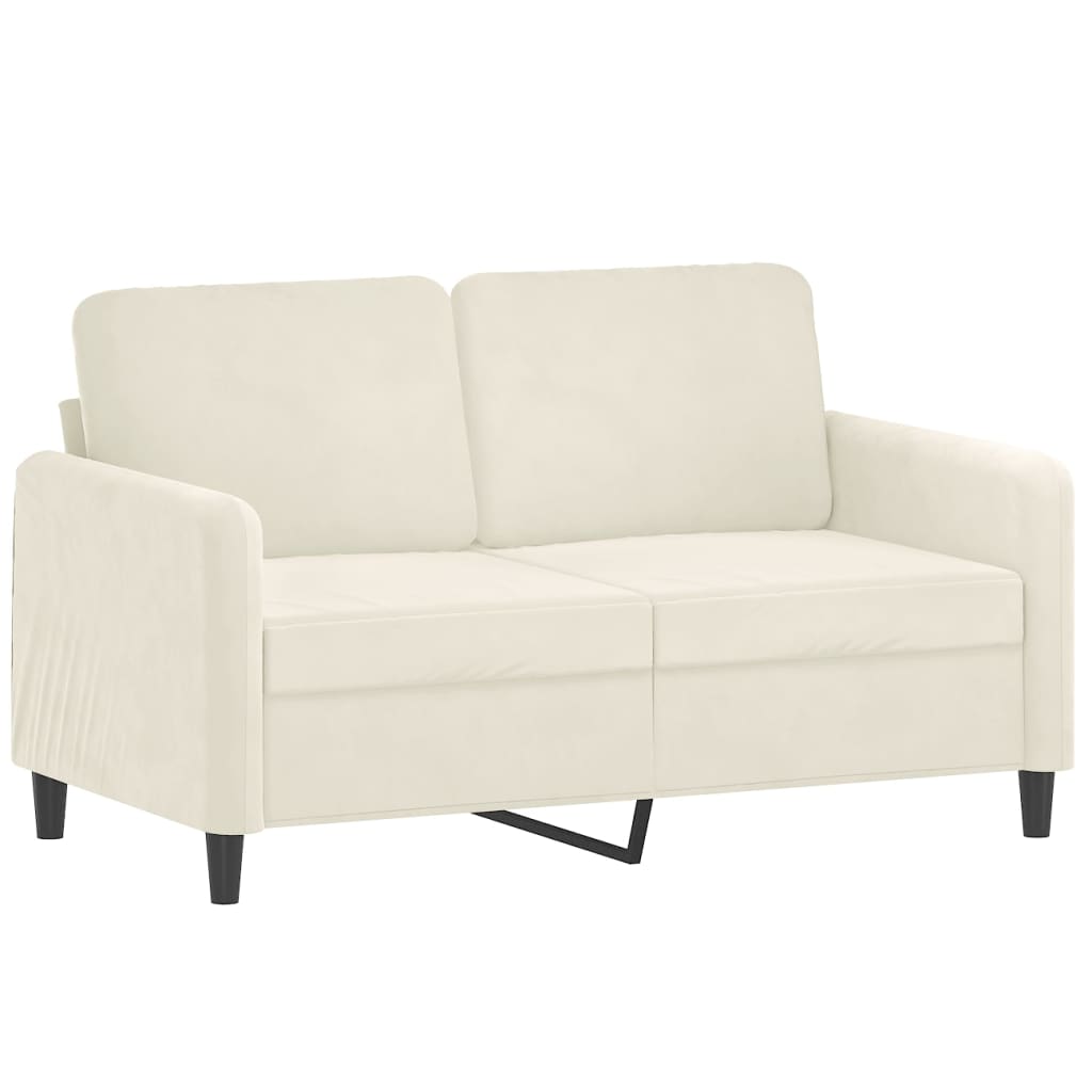 2-dijelni set sofa s jastucima krem baršunasti