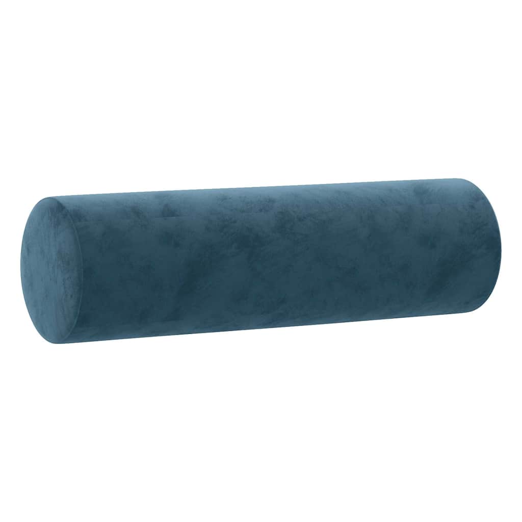 2-dijelni set sofa s jastucima plavi baršunasti