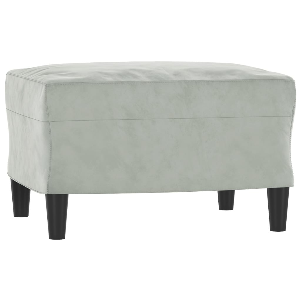 3-dijelni set sofa s jastucima svjetlosivi baršunasti