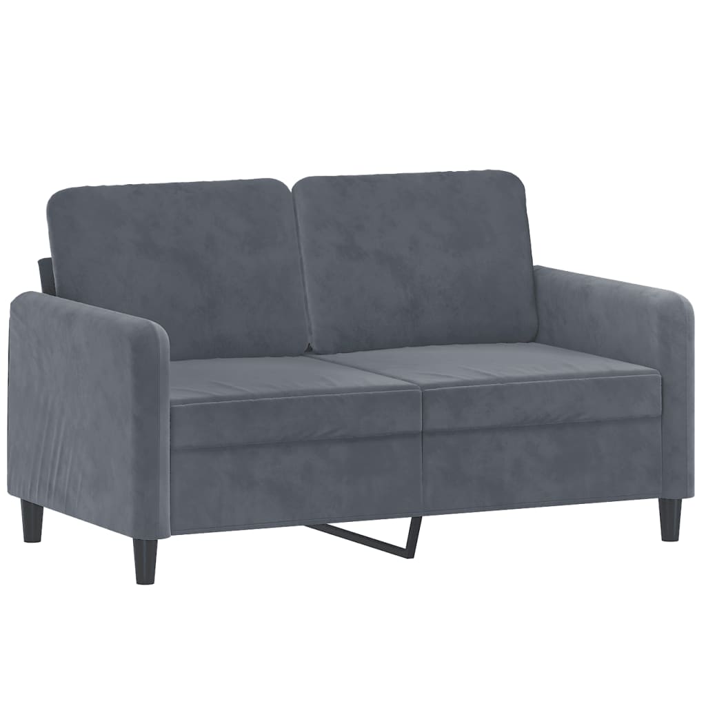 3-dijelni set sofa s jastucima tamnosivi baršunasti
