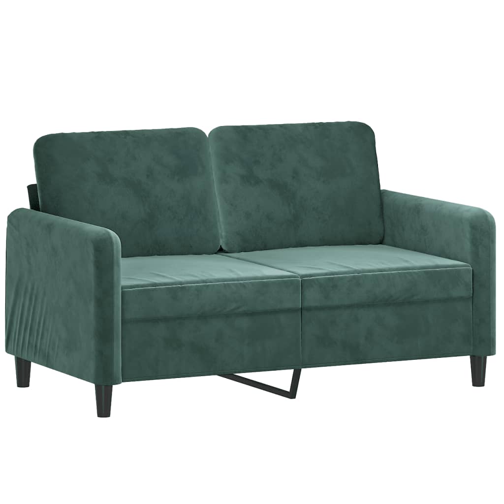 3-dijelni set sofa s jastucima tamnozeleni baršunasti