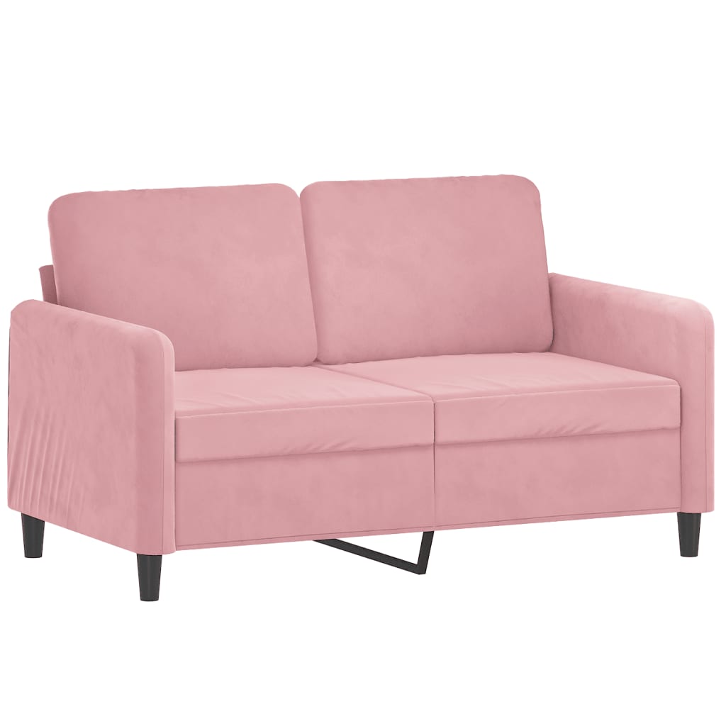 3-dijelni set sofa s jastucima ružičasti baršunasti