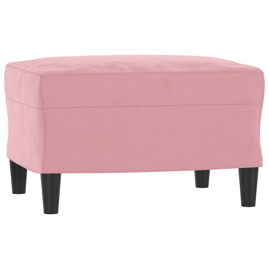 3-dijelni set sofa s jastucima ružičasti baršunasti