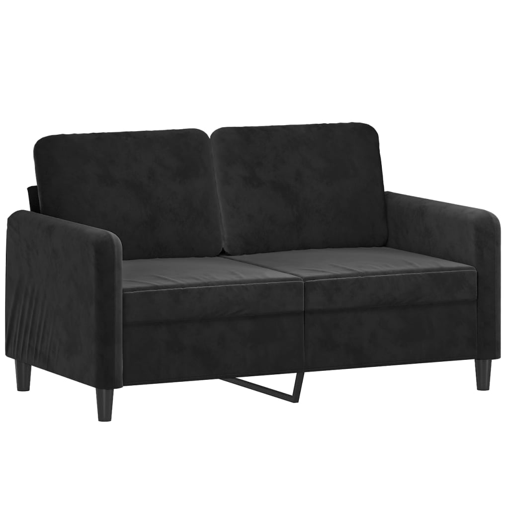 3-dijelni set sofa s jastucima crni baršunasti