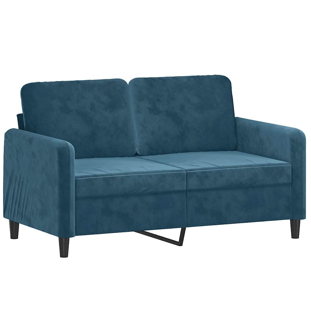 3-dijelni set sofa s jastucima plavi baršunasti
