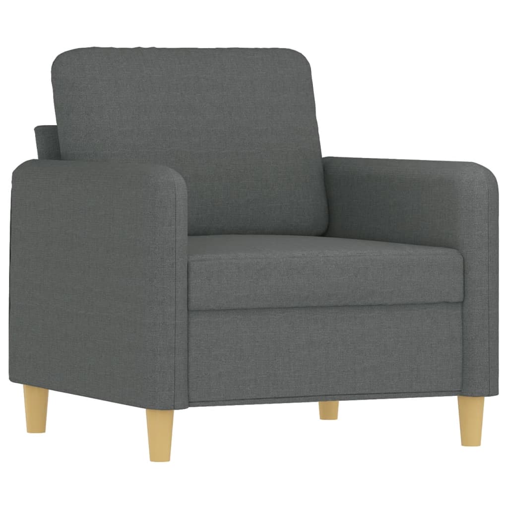 3-dijelni set sofa s jastucima tamnosivi od tkanine