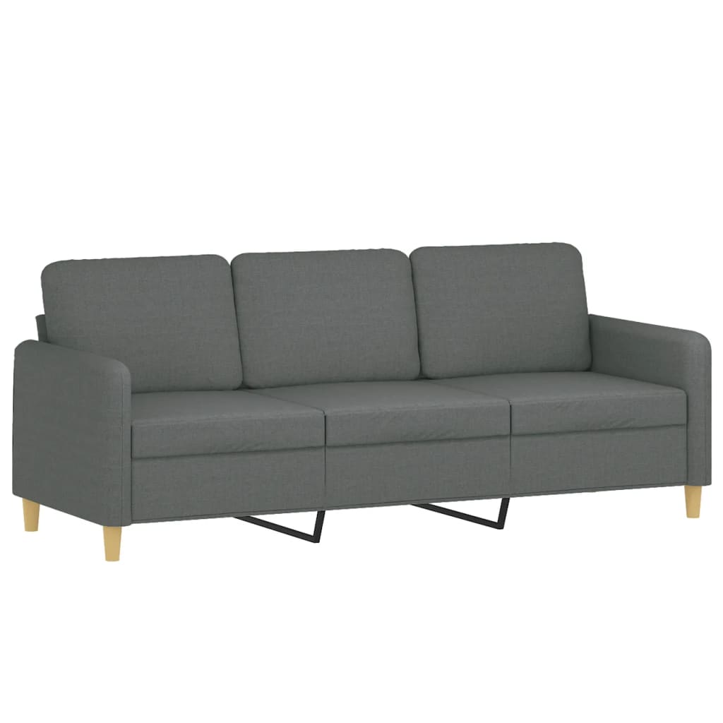 3-dijelni set sofa s jastucima tamnosivi od tkanine
