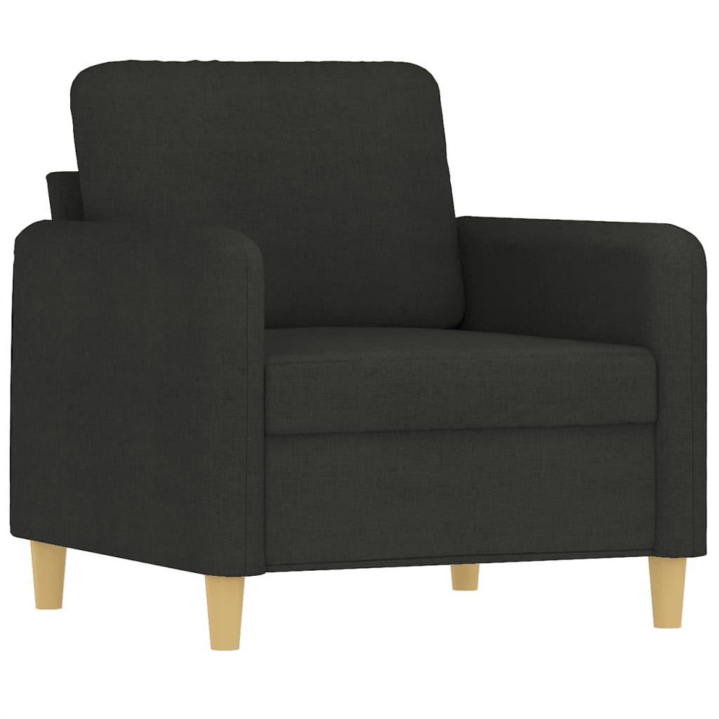 3-dijelni set sofa s jastucima crni od tkanine