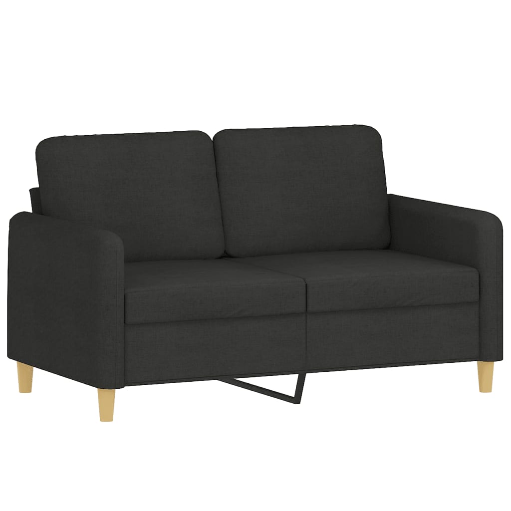 3-dijelni set sofa s jastucima crni od tkanine