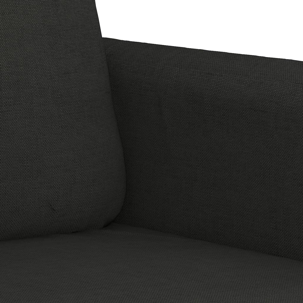 3-dijelni set sofa s jastucima crni od tkanine