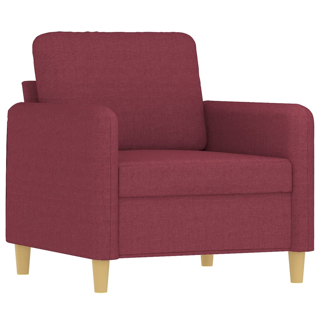 4-dijelni set sofa s jastucima crvena boja vina od tkanine