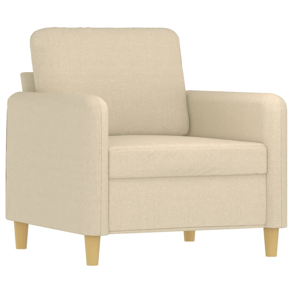 3-dijelni set sofa s jastucima krem od mikrovlakana